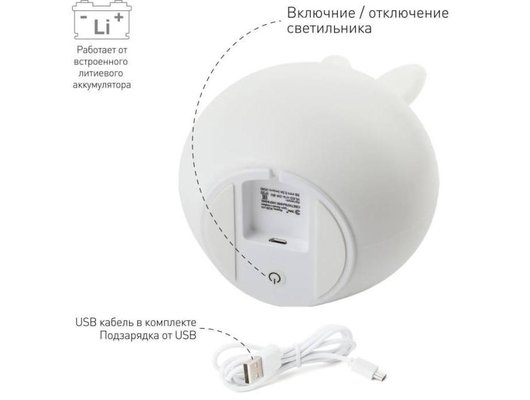 Декоративный светильник ЭРА NLED-416-2W-BU Заяц белый с синим